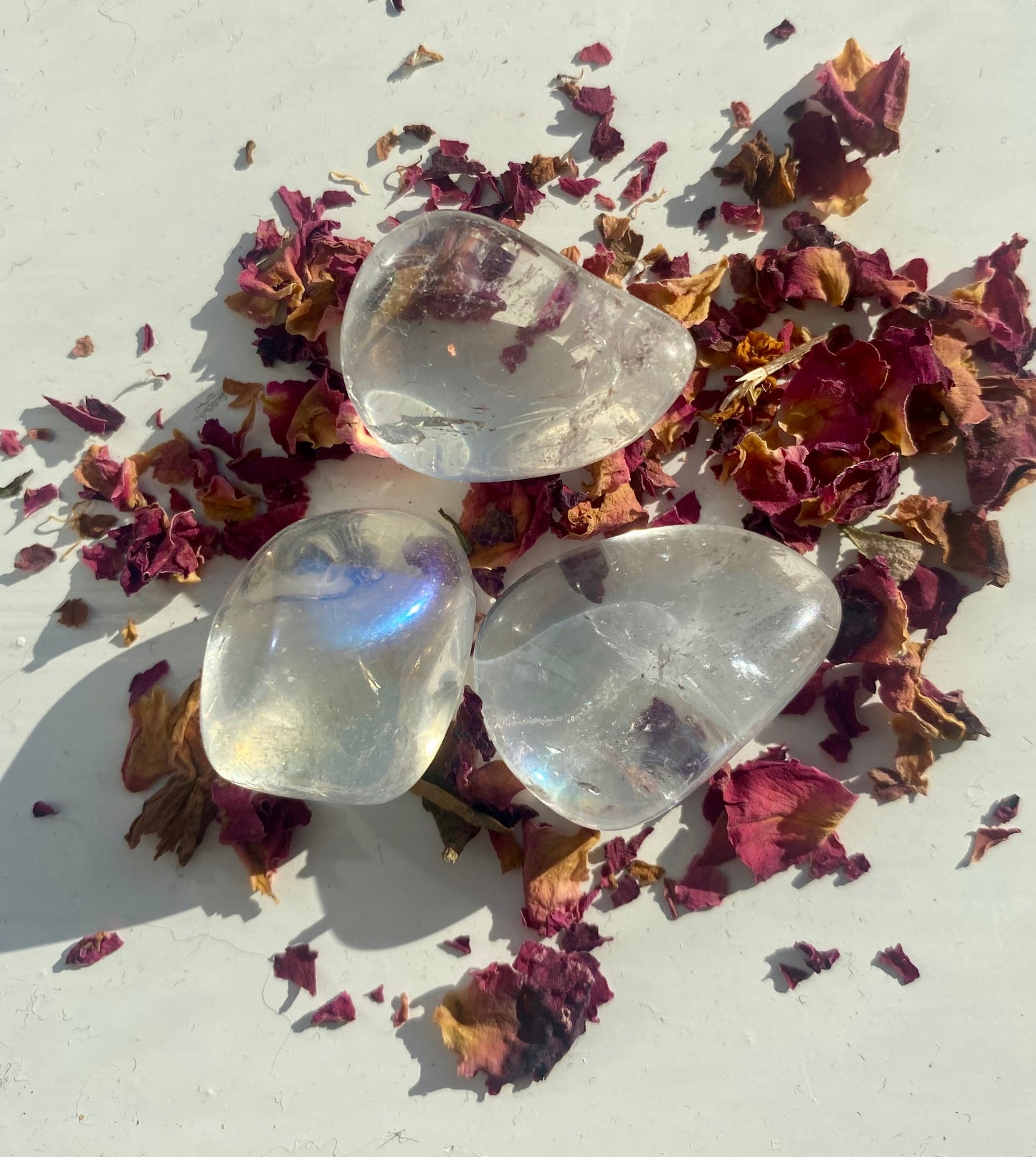 Aura Clear Quartz Tumblestones