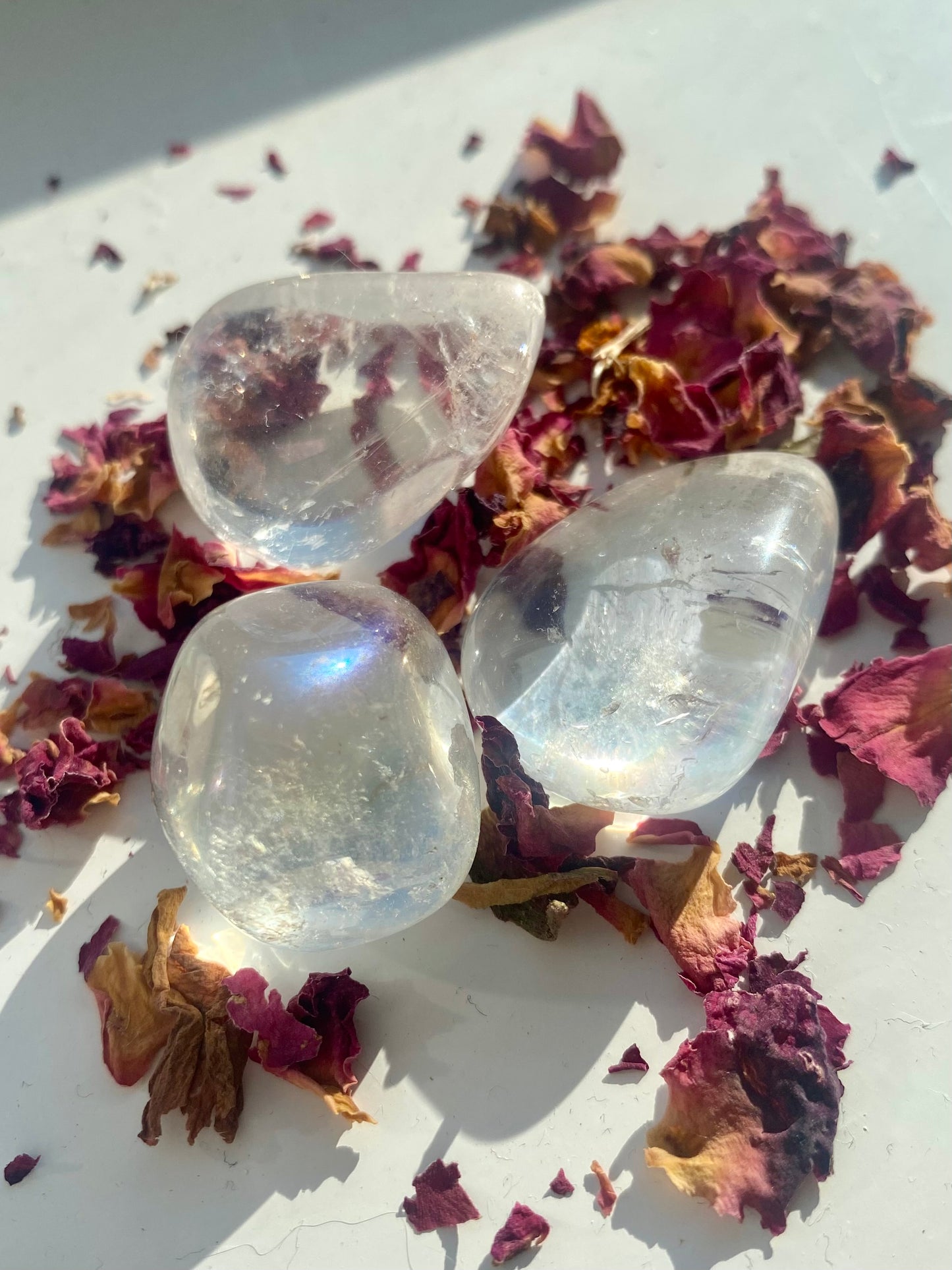 Aura Clear Quartz Tumblestones