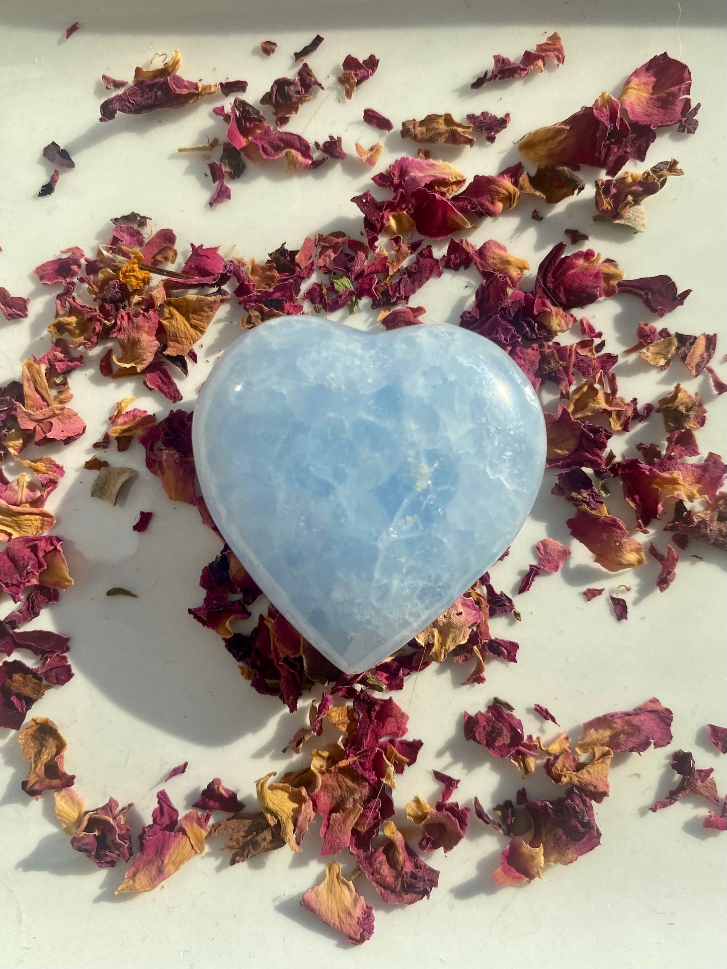 Blue Calcite Heart