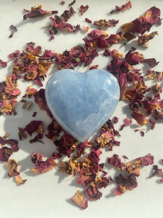 Blue Calcite Heart