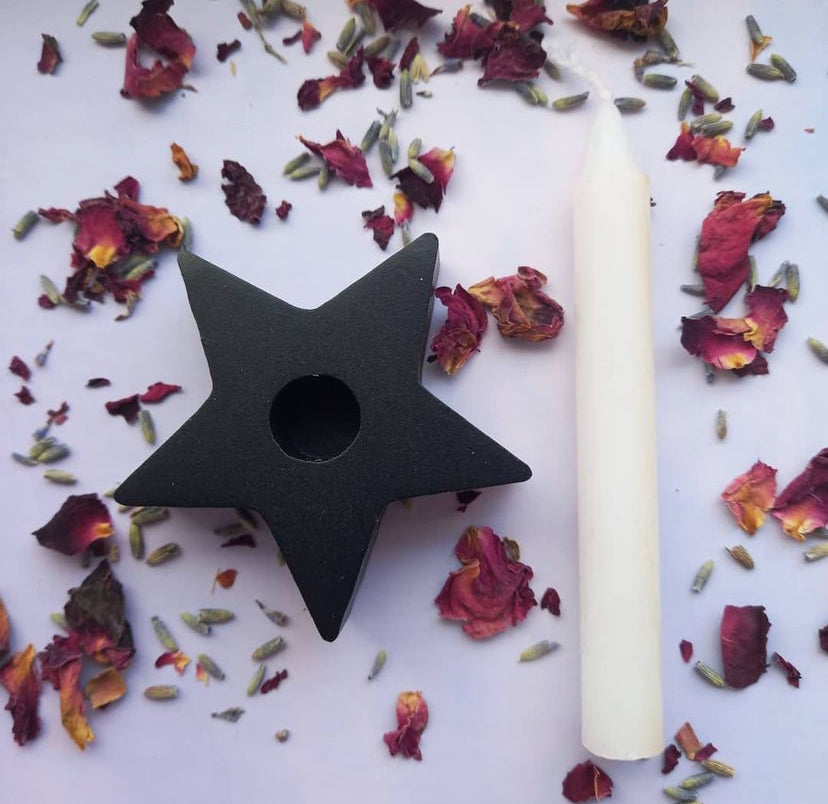 Black Star Spell Candle Holder