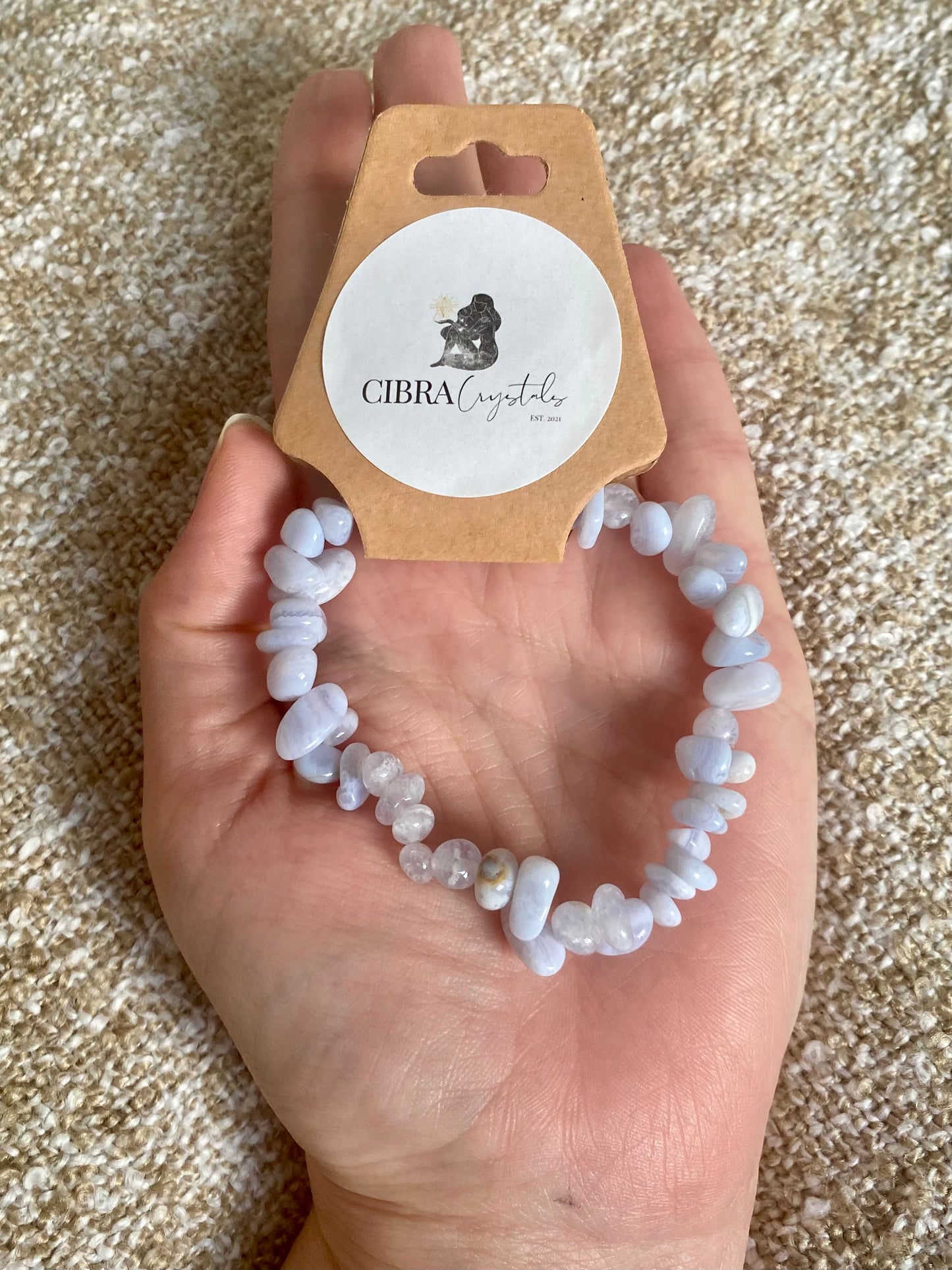 Blue Lace Agate - Chip Bracelet