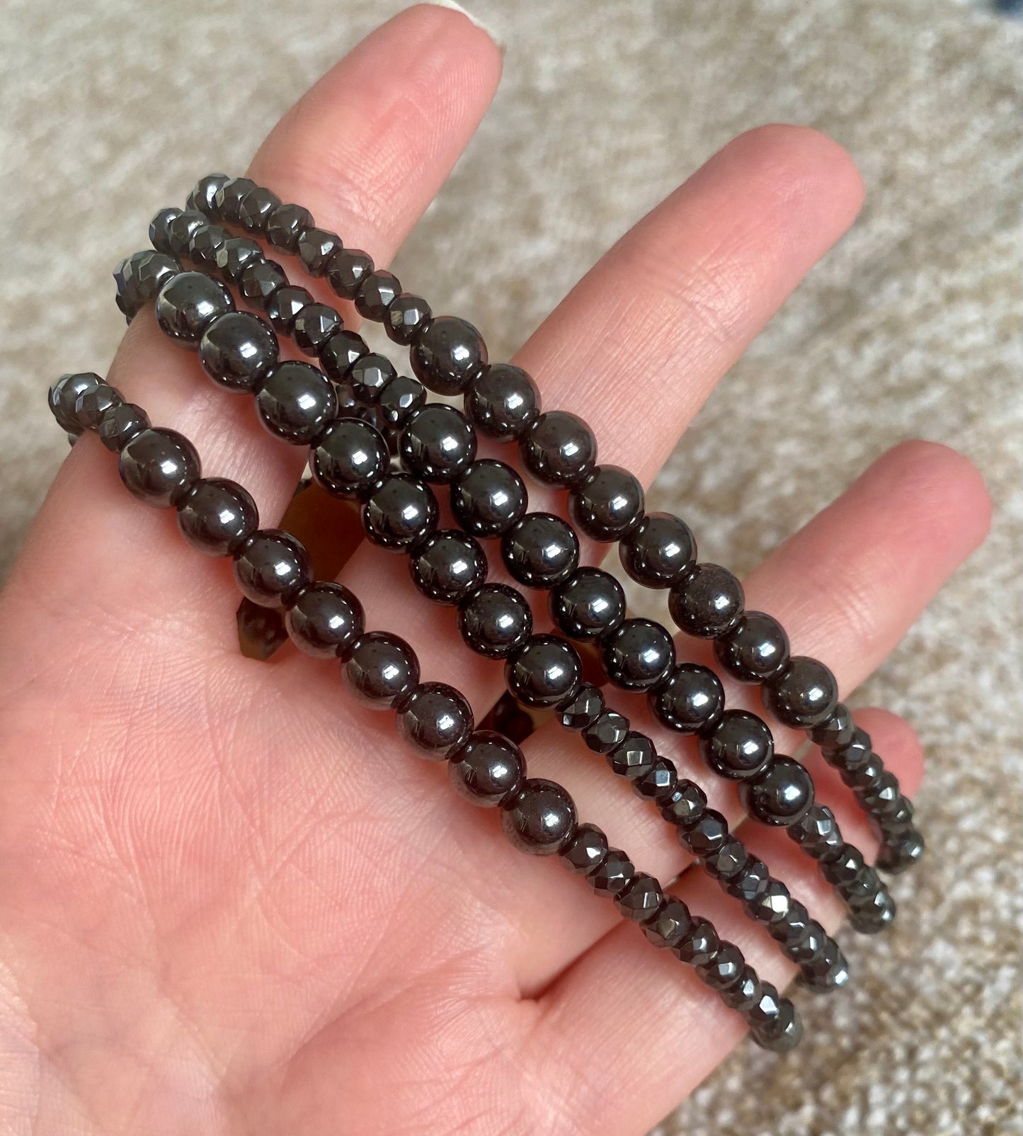 Hematite - Faceted Bead Bracelet