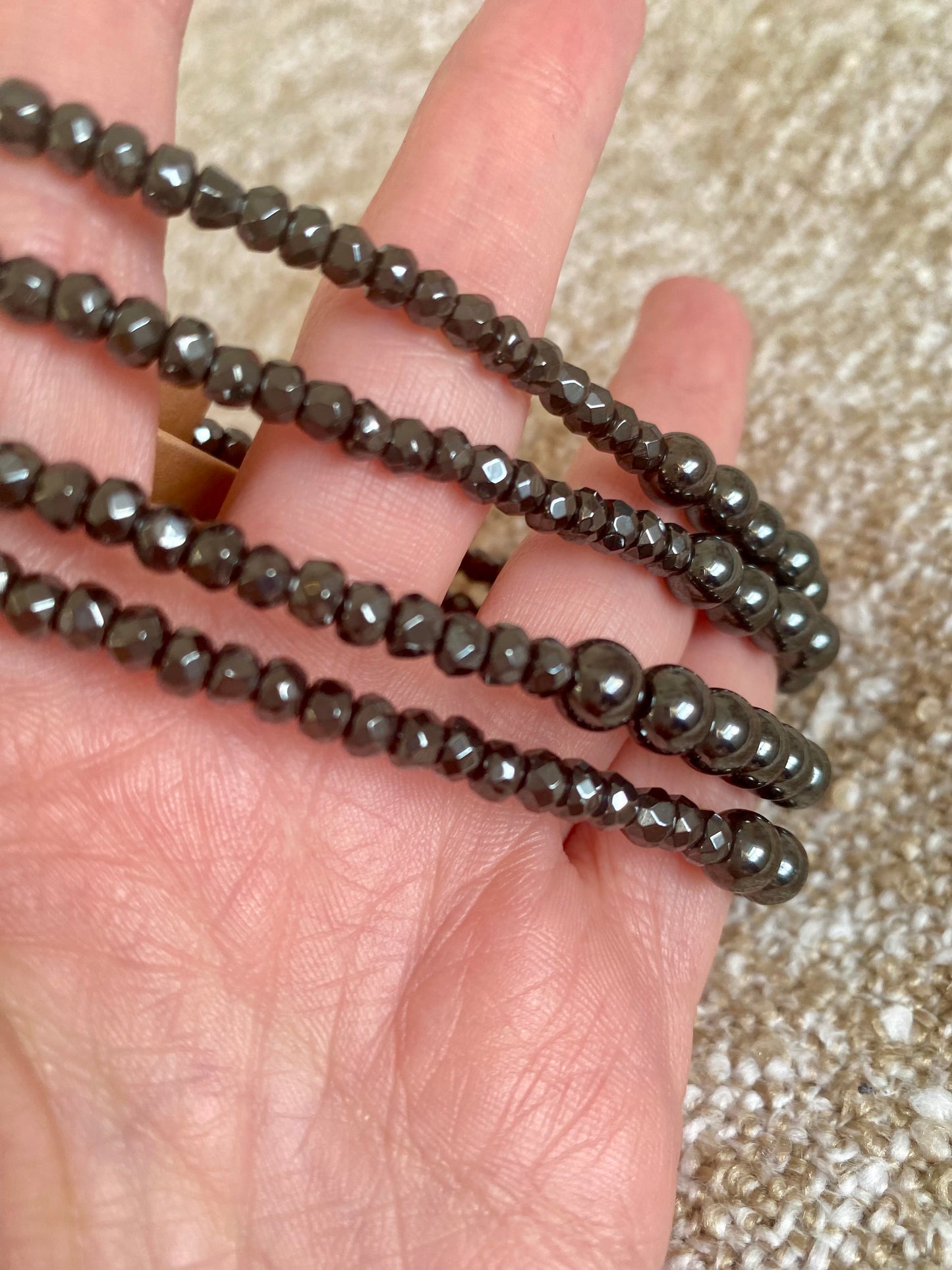 Hematite - Faceted Bead Bracelet