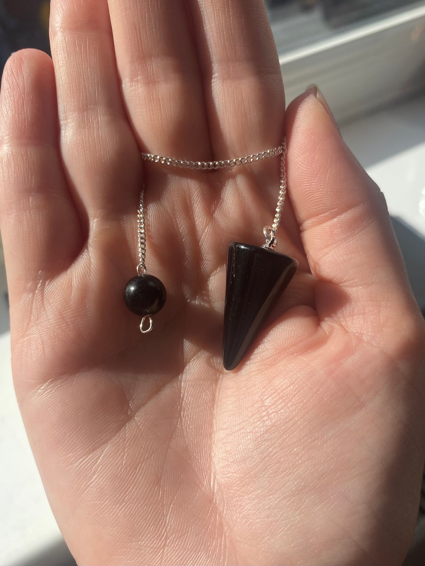 Black Obsidian Cone Pendulum