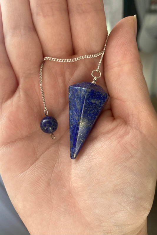 Lapis Lazuli Faceted Pendulum