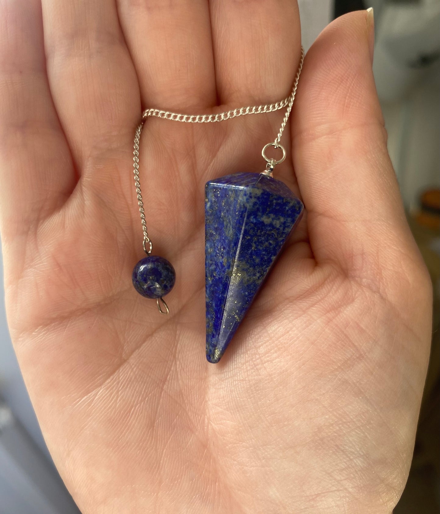 Lapis Lazuli Faceted Pendulum