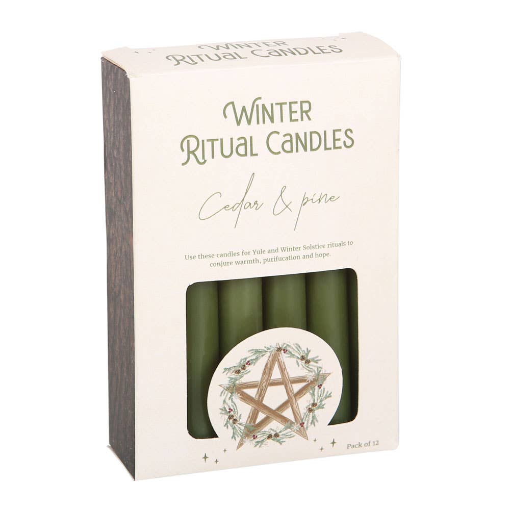 Cedar & Pine Winter Ritual Magic Spell Candles - Pack of 12