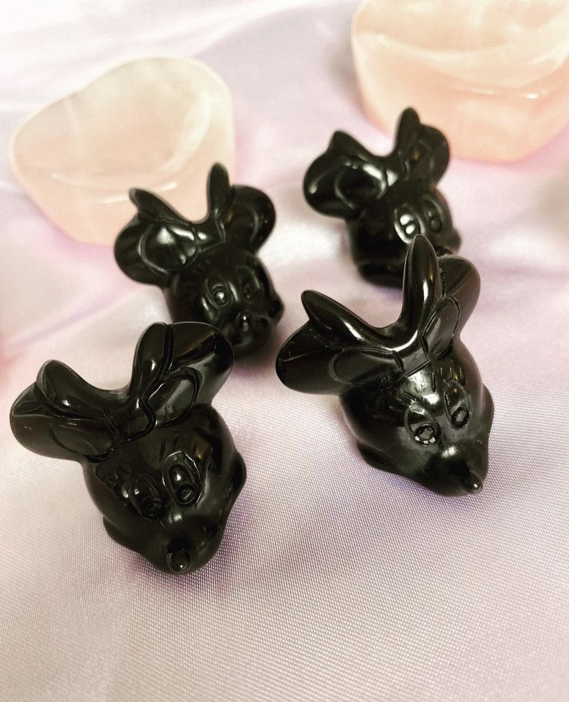 Black Obsidian Minnie Mouse Heads