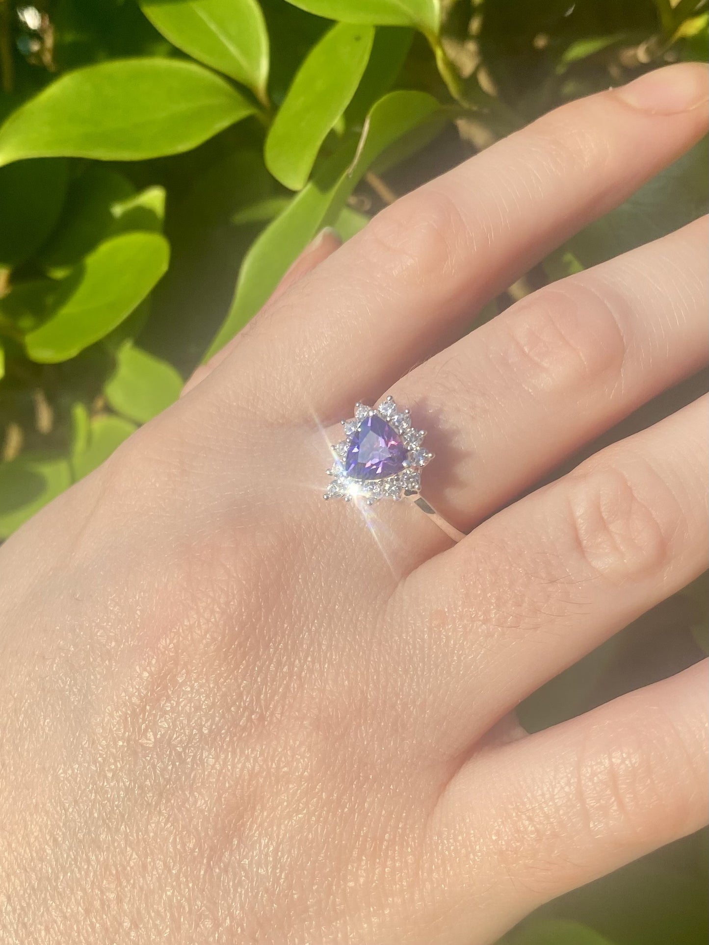 Amethyst - 925 Sterling Silver Ring - Size O